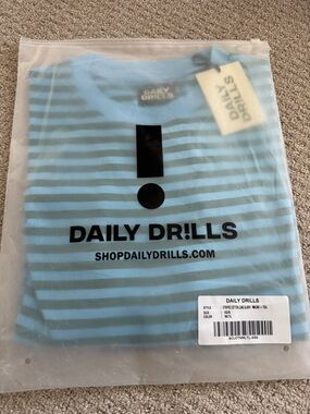Daily Drills Malibu + Teal Striped long Sleeve Tee